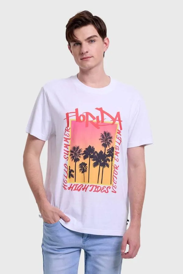 Polera hombre print blanco i fsp