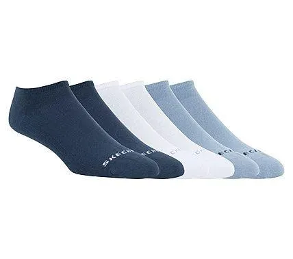 6 Pack Men's Socks - No Show Non Terry Blue