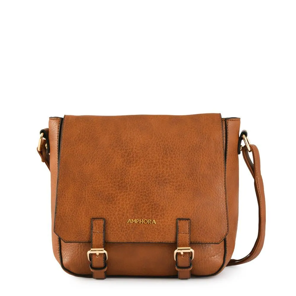 Cartera bandolera mediana aimar cafe medio