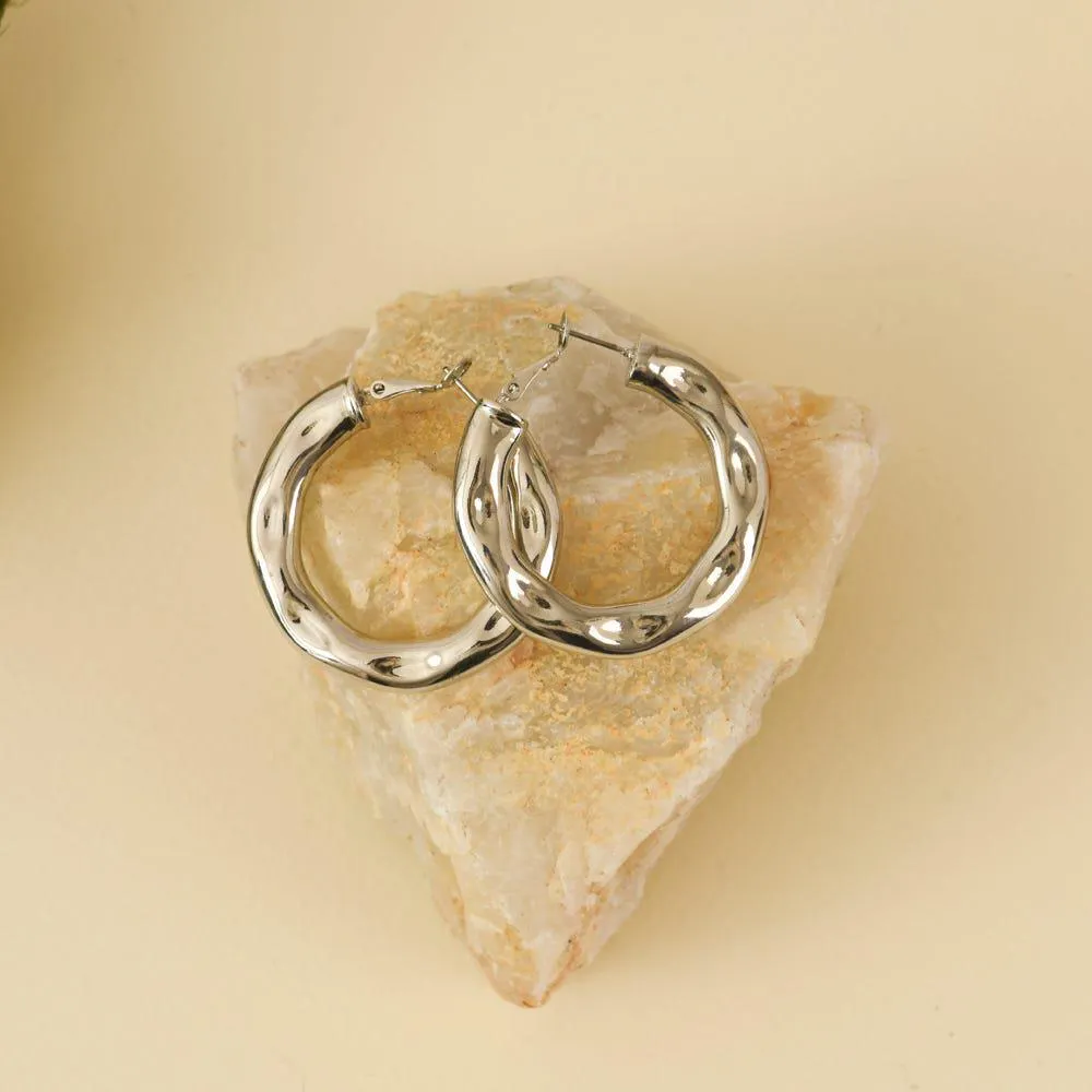 Melted Aros Argolla Plateado