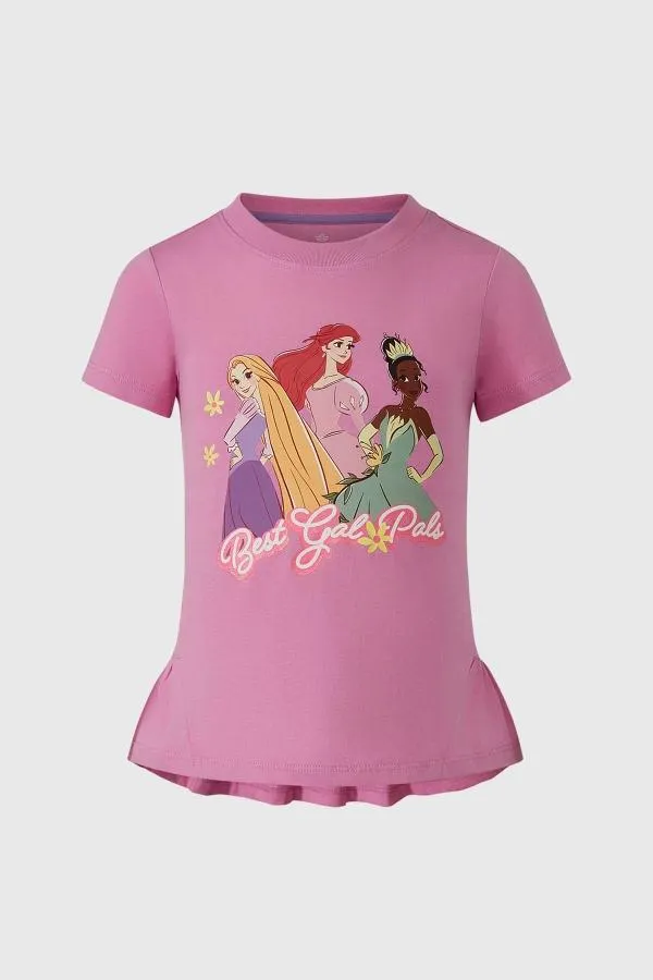Polera niÑa princesas rosa