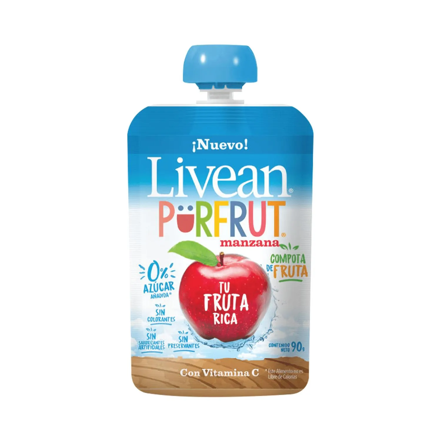 Compota Tu Fruta Rica Sabor A Manzana Livean Purfrut 90 Gr