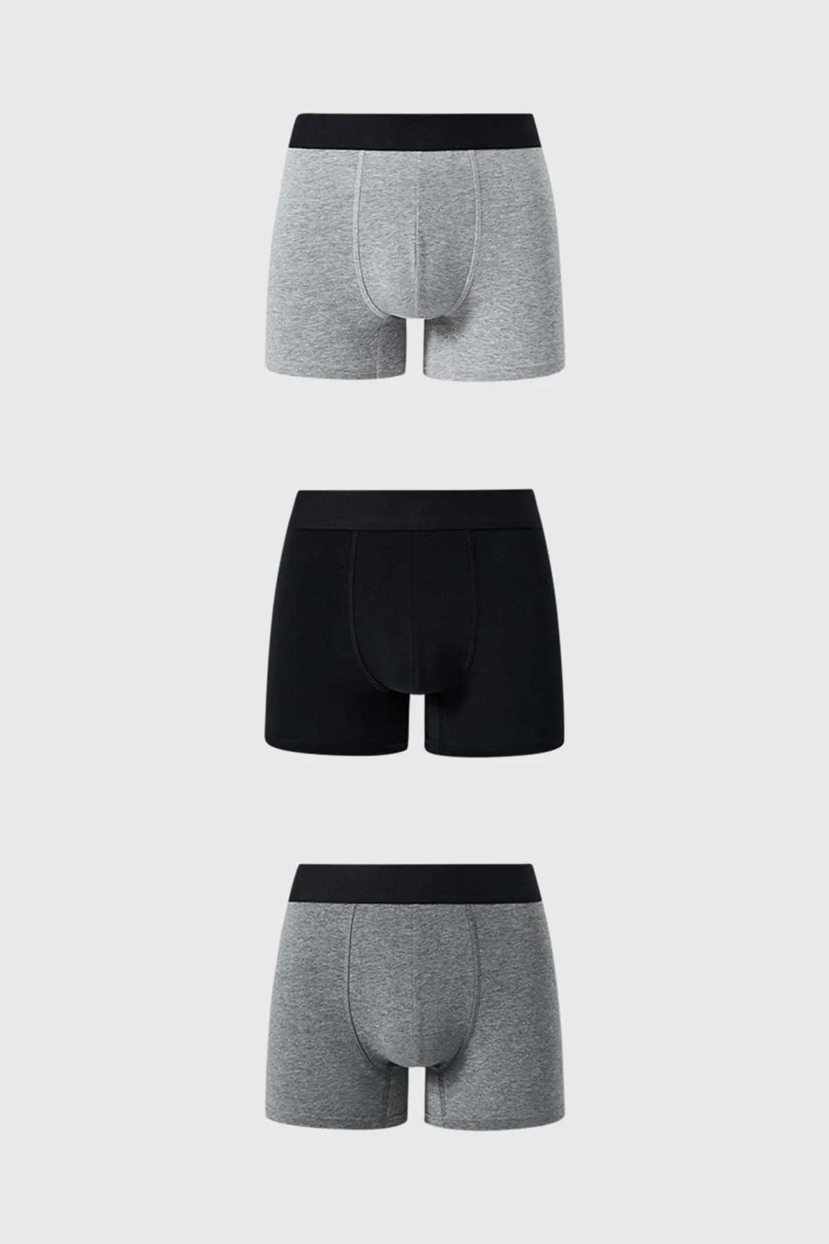 Boxer Hombre Tripack Liso Gris