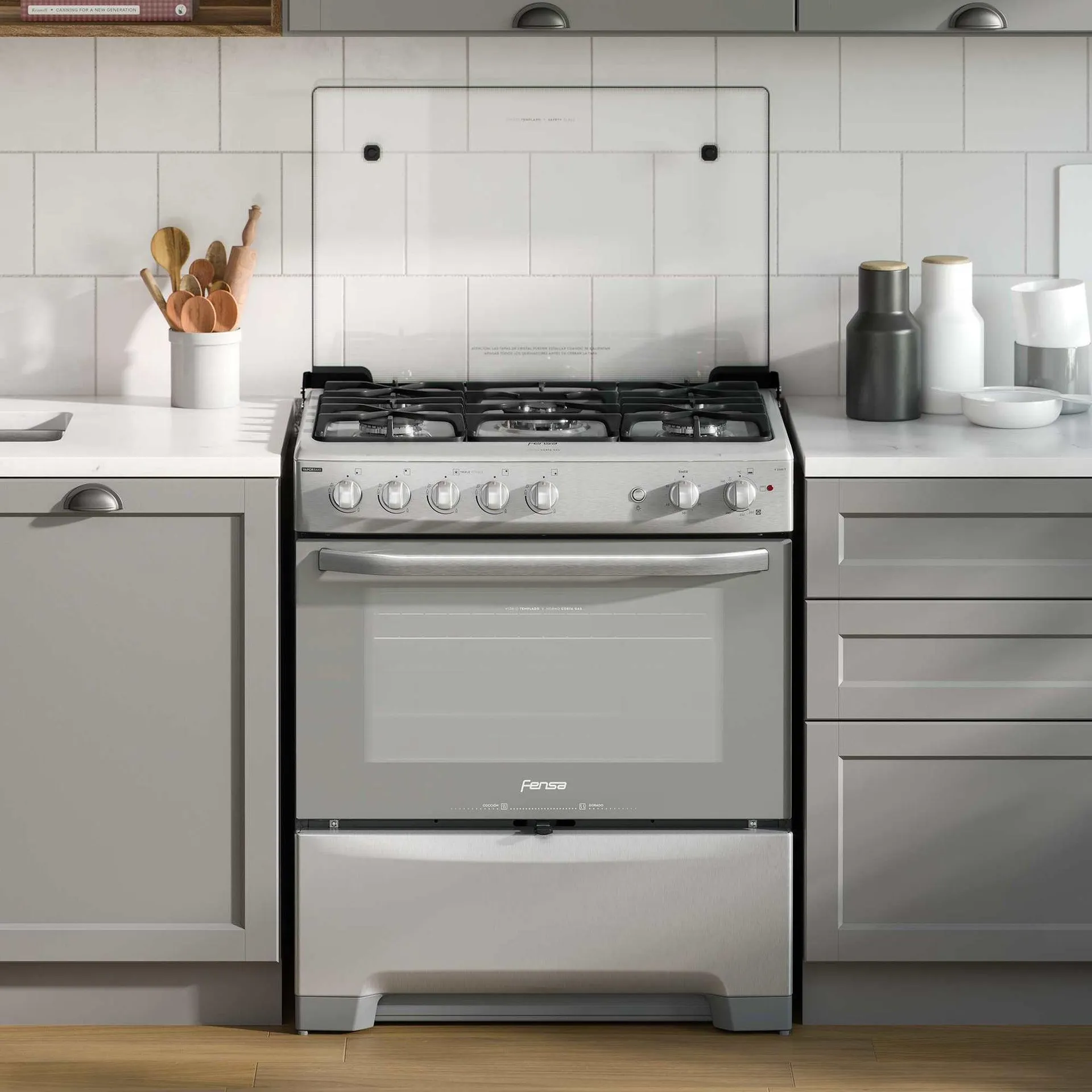 Cocina a Gas 5 Platos VaporBake Triple Llama F 5500 T Fensa