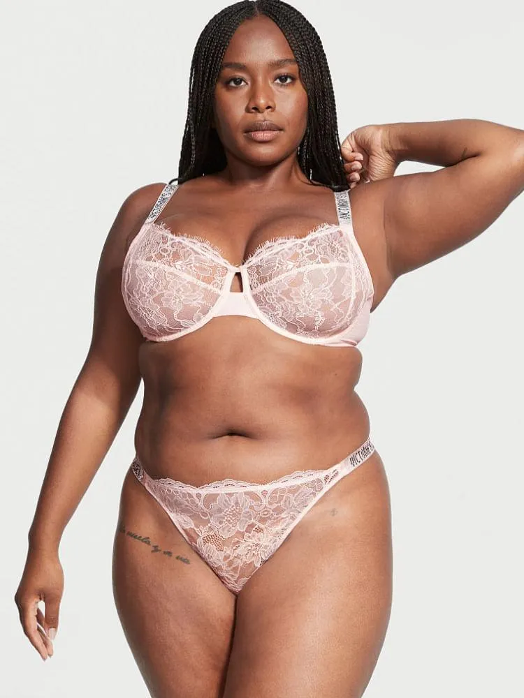 Panty Thong Con Tiras Brillantes Rosa