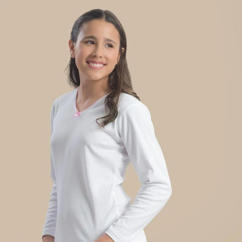 Camiseta Niña C/Elast M/Larga Rib