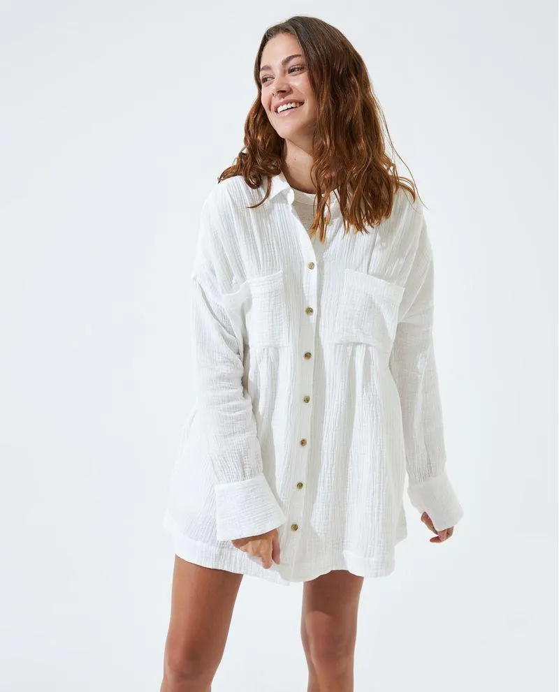 Camisa amplia 100% algodón para mujer