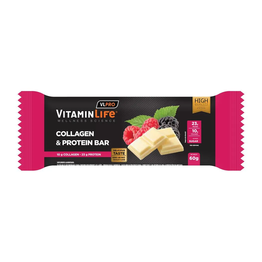 VitaminLife Collagen & Protein Bar 60g Berries
