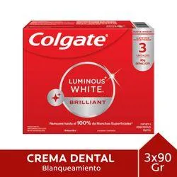 Pasta Dental Colgate Luminous White 90 g 3 un.