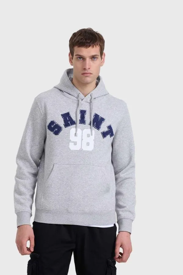 PolerÓn hombre hoodie print gris melange