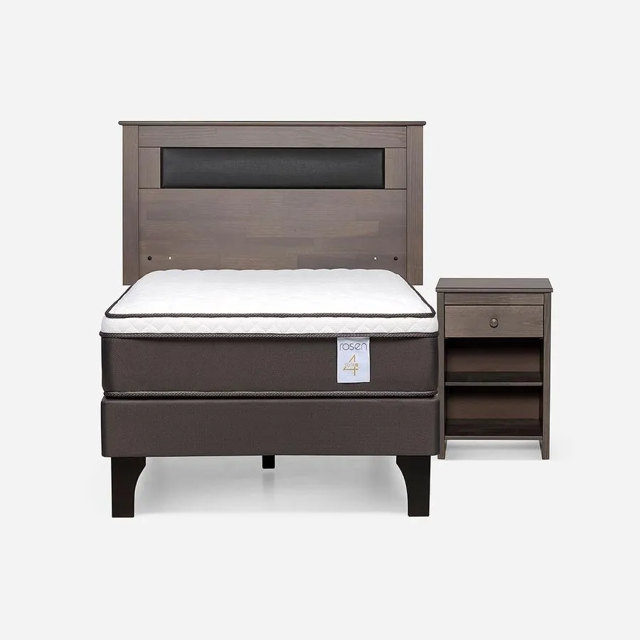 Cama New Style 4 Plus 1 Plaza + Muebles Ferrara
