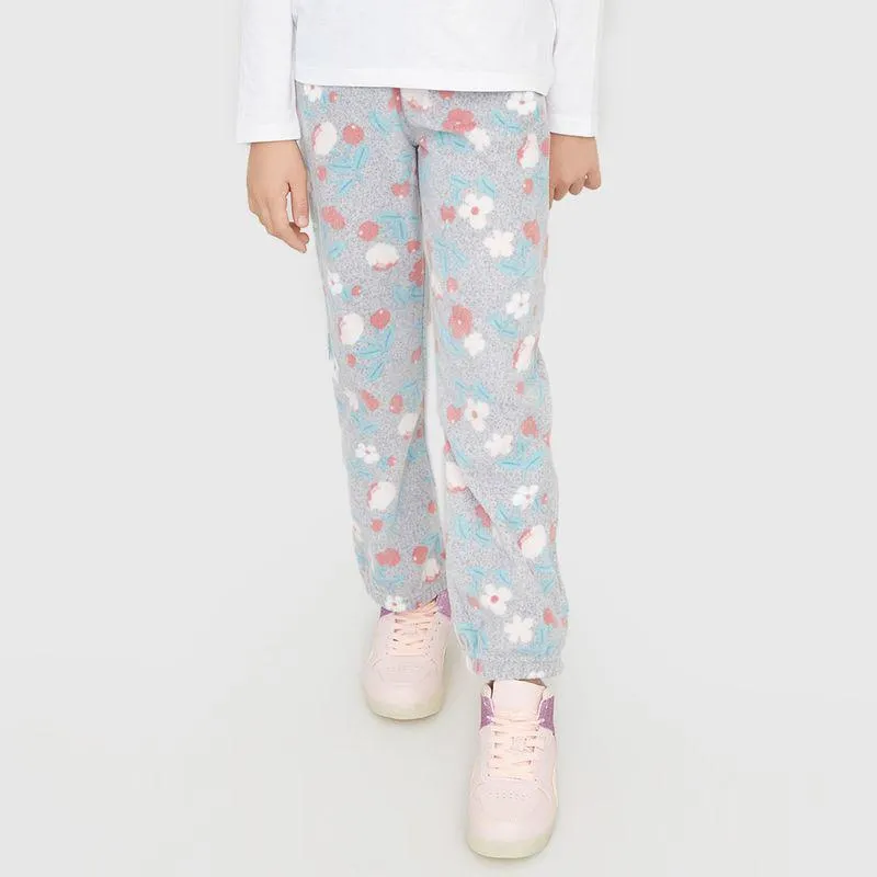 Pantalón de Buzo Niña Polar Kids Gris