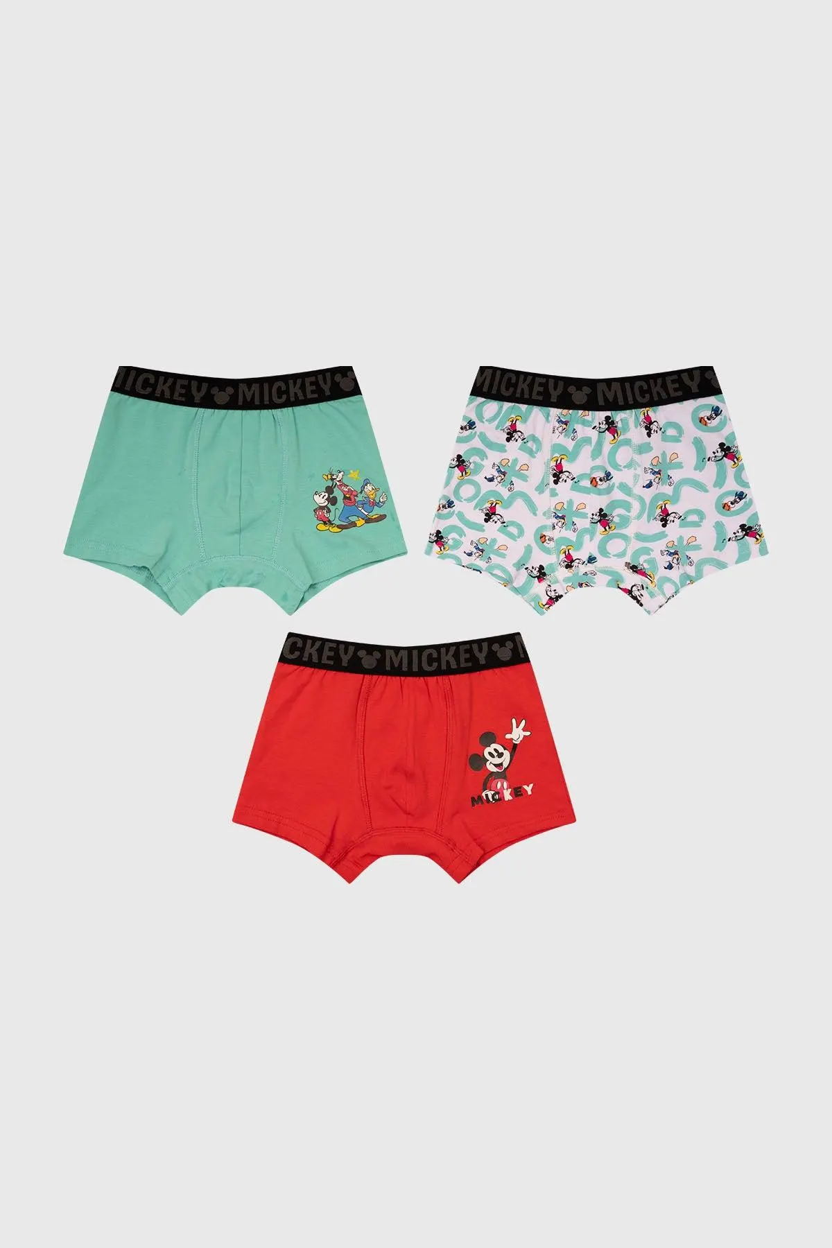 Boxer Niño Tripack Mickey Verde Claro