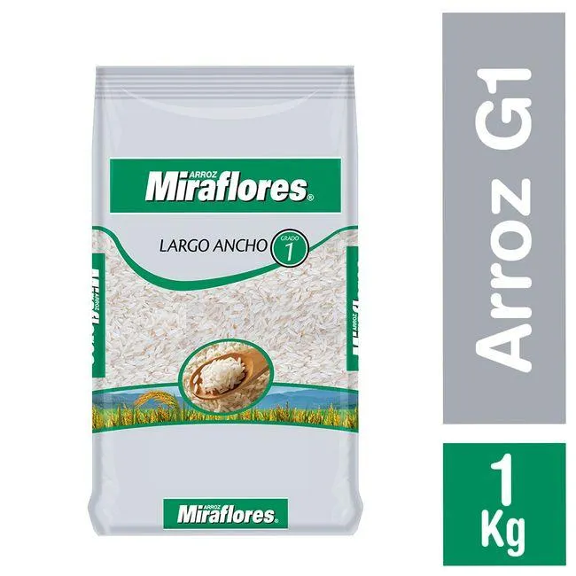 Arroz Grado 1 Miraflores Grano Largo y Ancho 1 kg