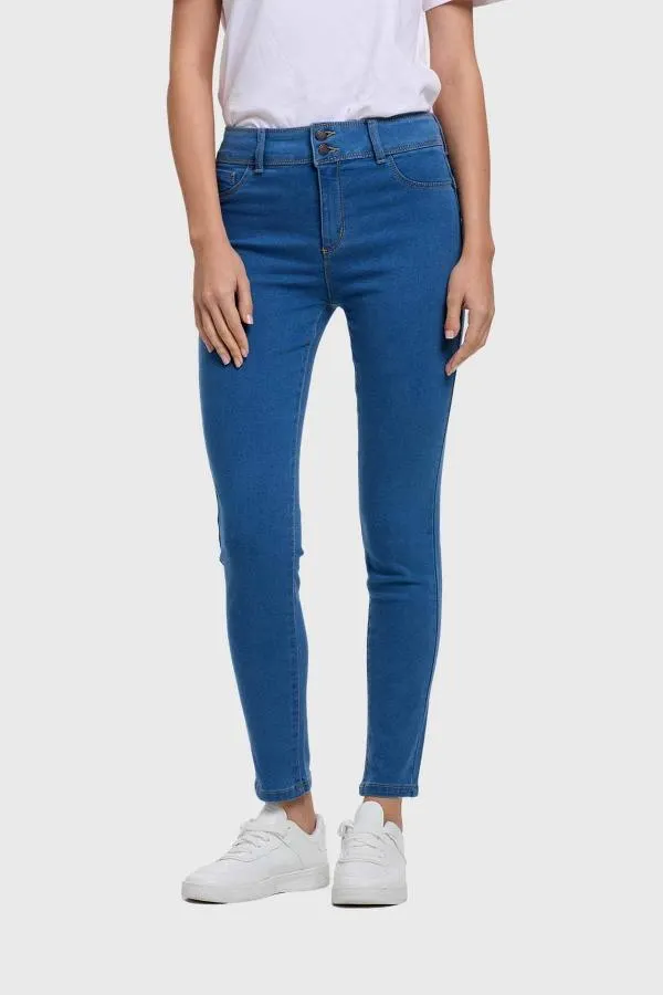 Jeans mujer skinny jeny azul