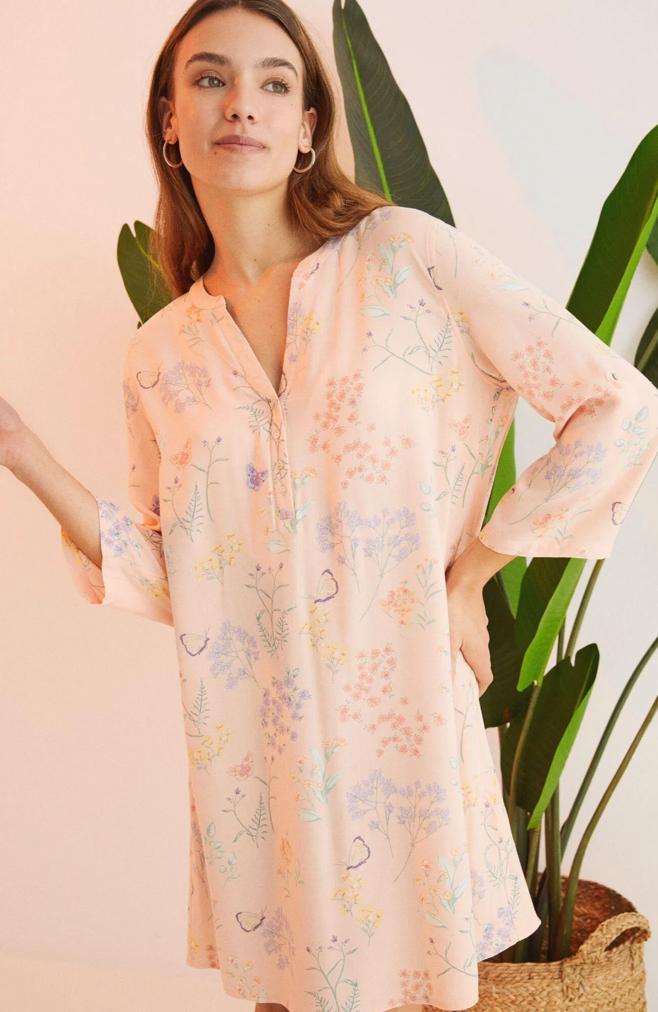 Camisa de Dormir Women'Secret Daily Botanical Rosado
