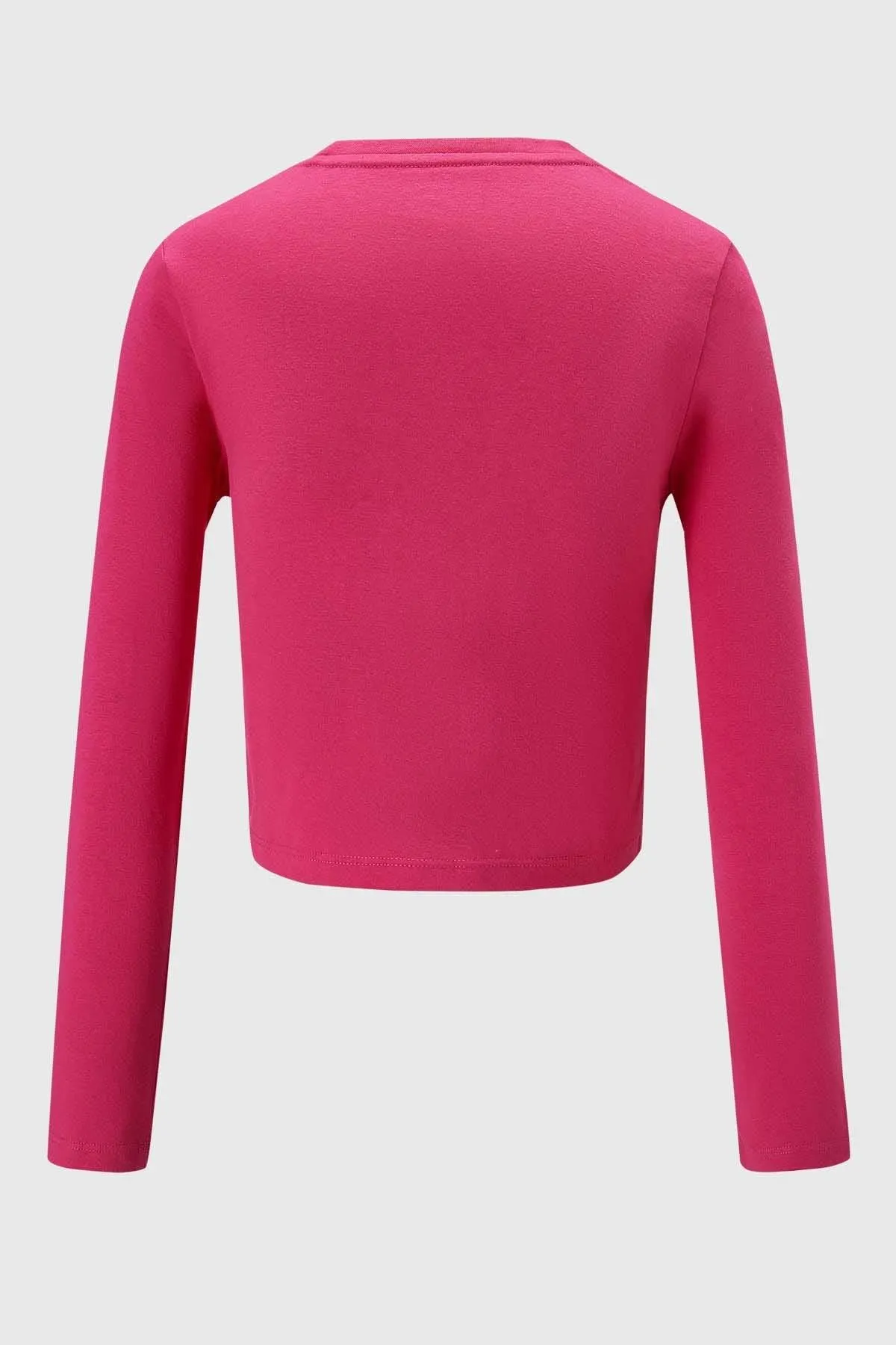 Polera Niña Letras Lentejuelas Rosado