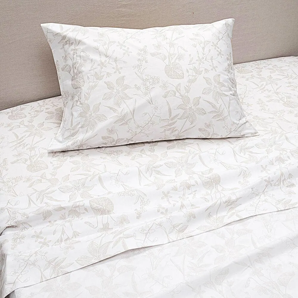 Sábana 200 Hilos Estampadas Silvestre 1.5 Plazas Beige