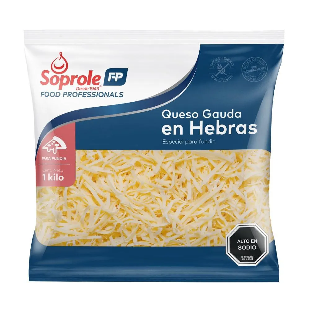 Queso gauda en hebras
