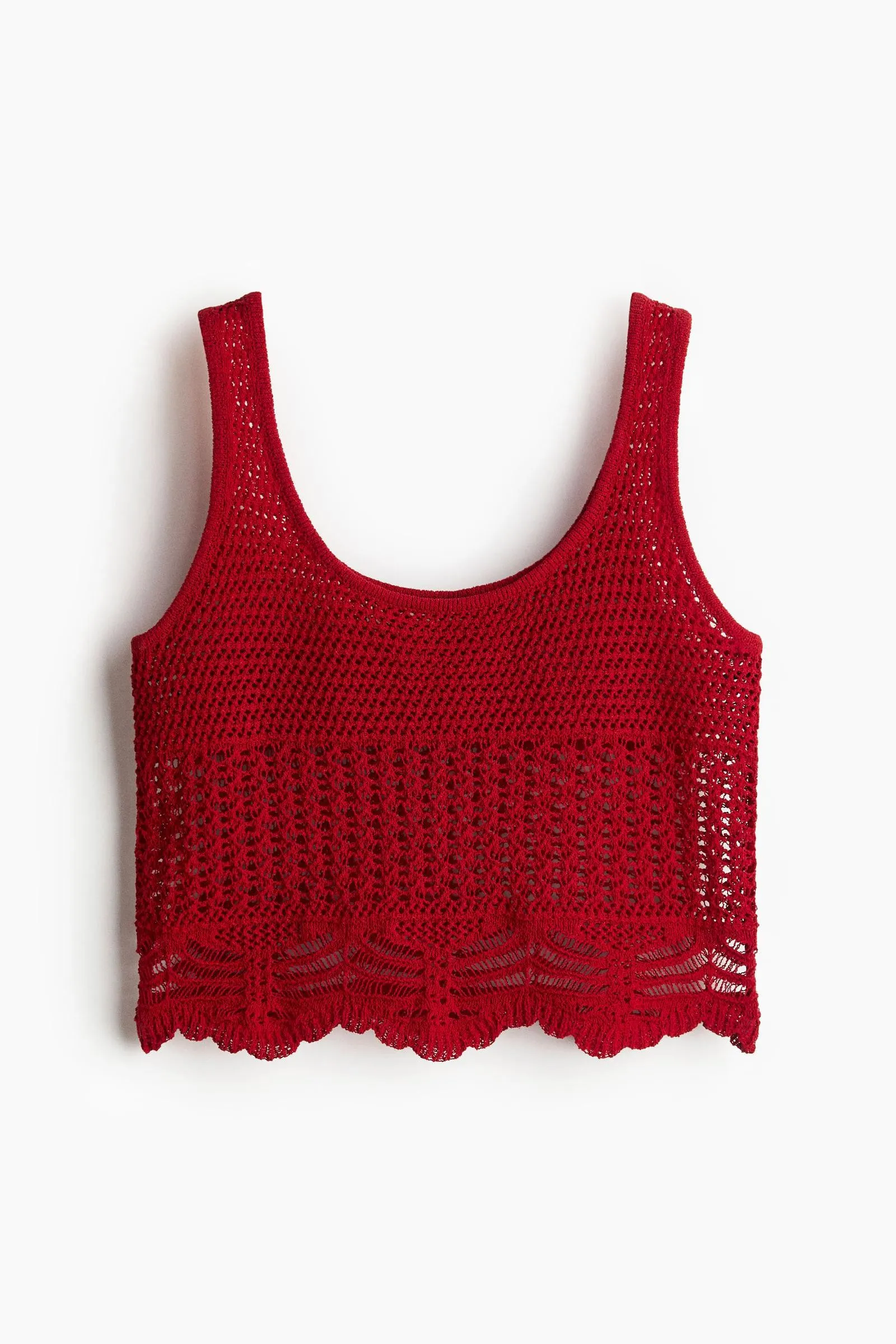 Top playero de tirantes efecto crochet