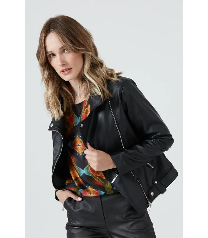 Chaqueta de ecocuero negra