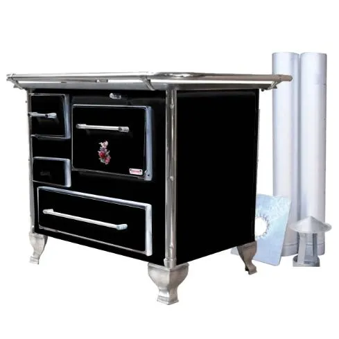 COCINA MUEBLE A LEÑA 80x56 CM NEGRA + KIT CAÑONES