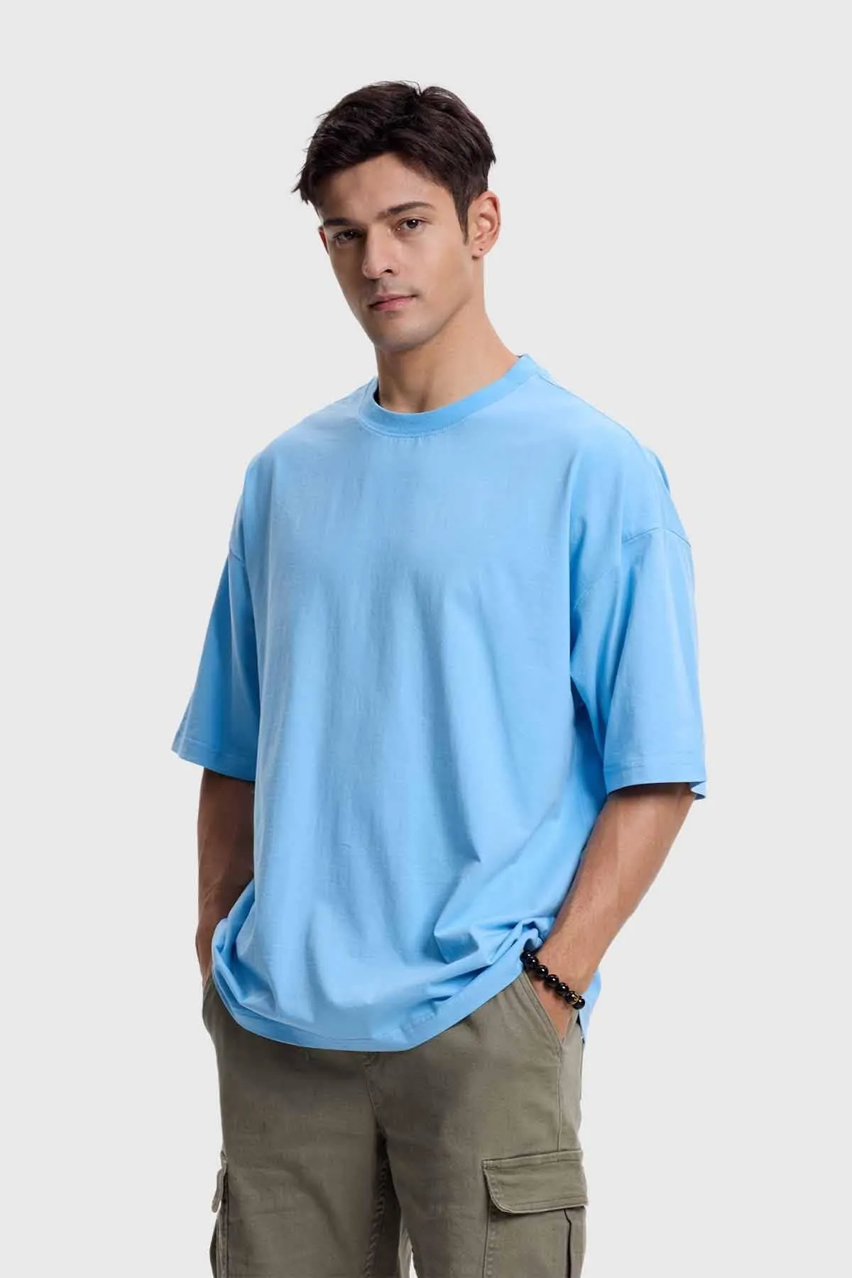 Polera Hombre Oversize Celeste