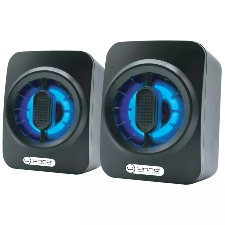 Parlante de Escritorio USB TECHNO stereo 2.0 Conex 3,5 mm 6W - SP9025BK