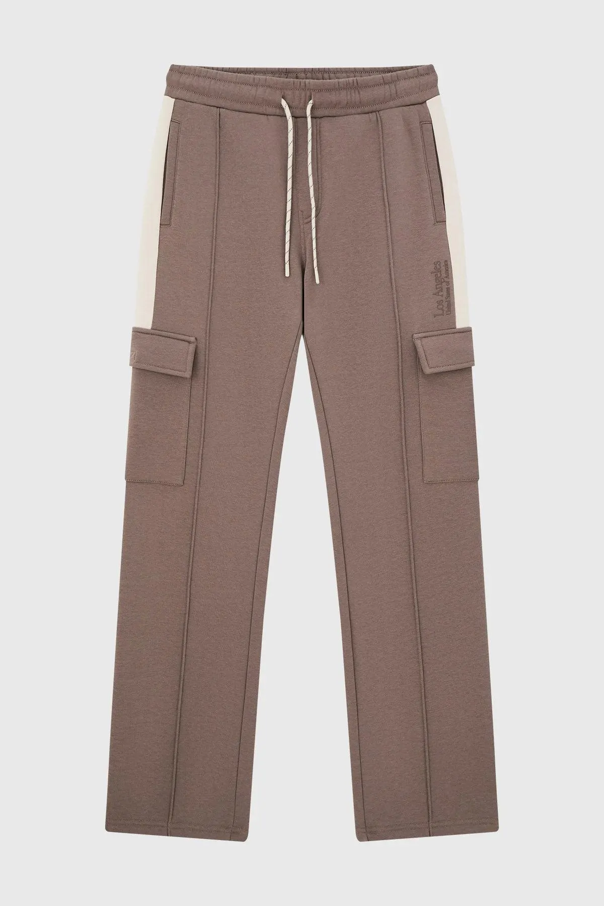 Pantalón Buzo Niño Calce Recto Con Cortes Café