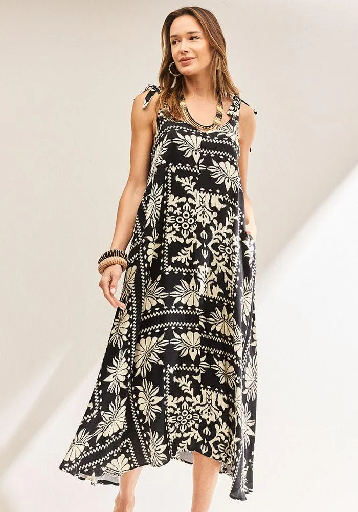 Vestido Tirantes Anudados Miscelaneo 2 M