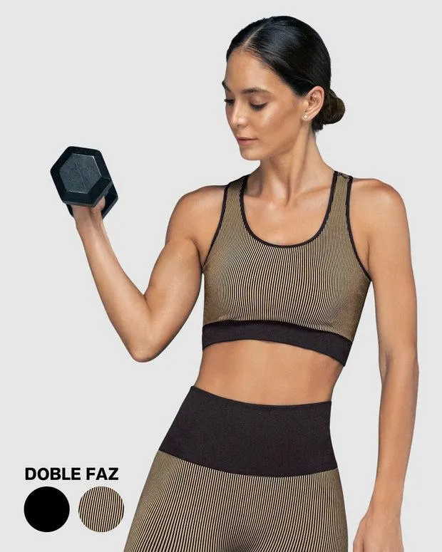 Top reversible sin costuras de máximo soporte de busto