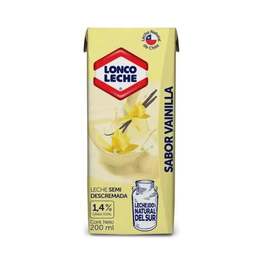 Leche Semidescremada Vainilla Lonco Und X 200 Ml