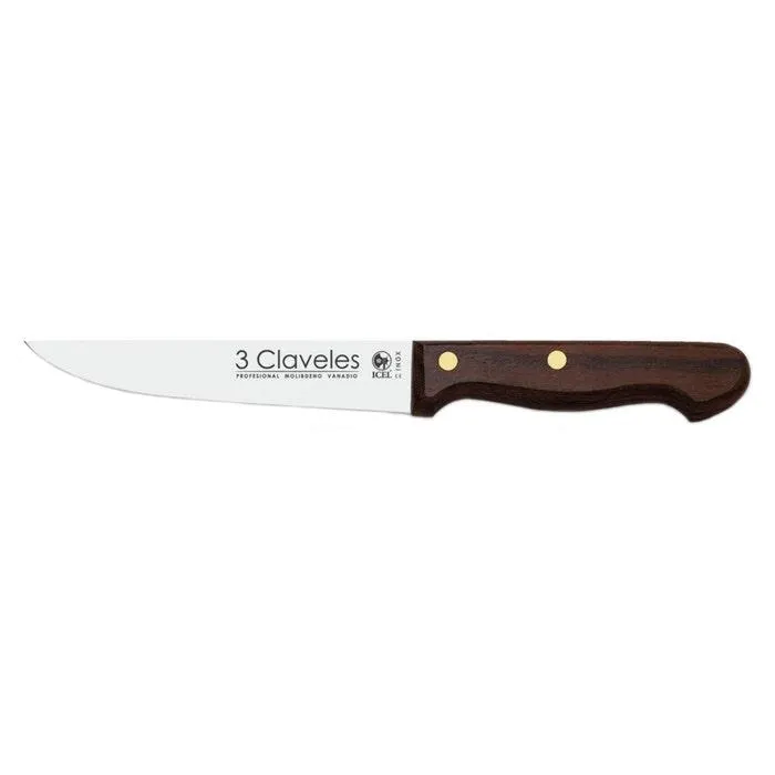 TRES CLAVELES CUCHILLO MANGO MADERA 1033