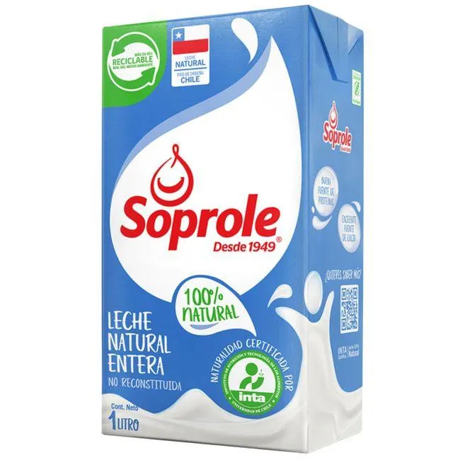 Leche Soprole Entera Natural 1 L