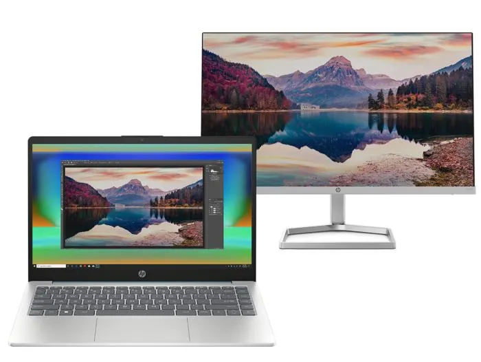 Notebook HP 14-em0001la + Monitor HP M22f FHD