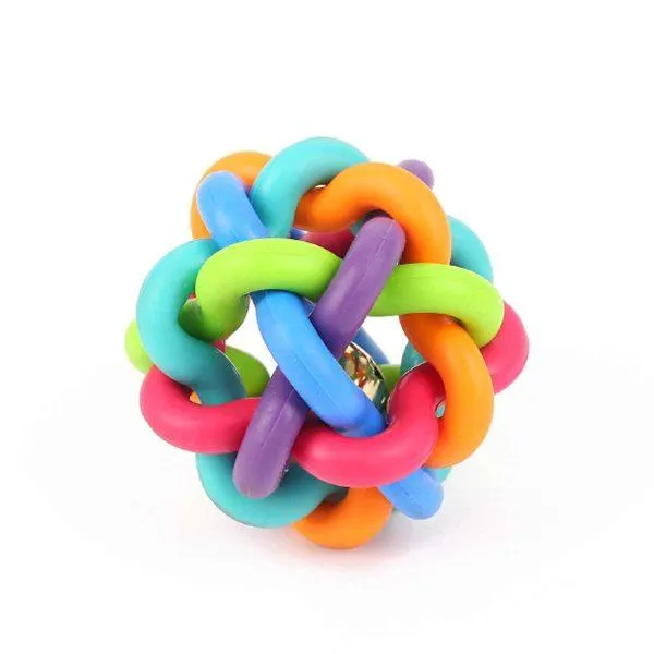 Juguete Pelota Nudos Colores C/ Cascabel