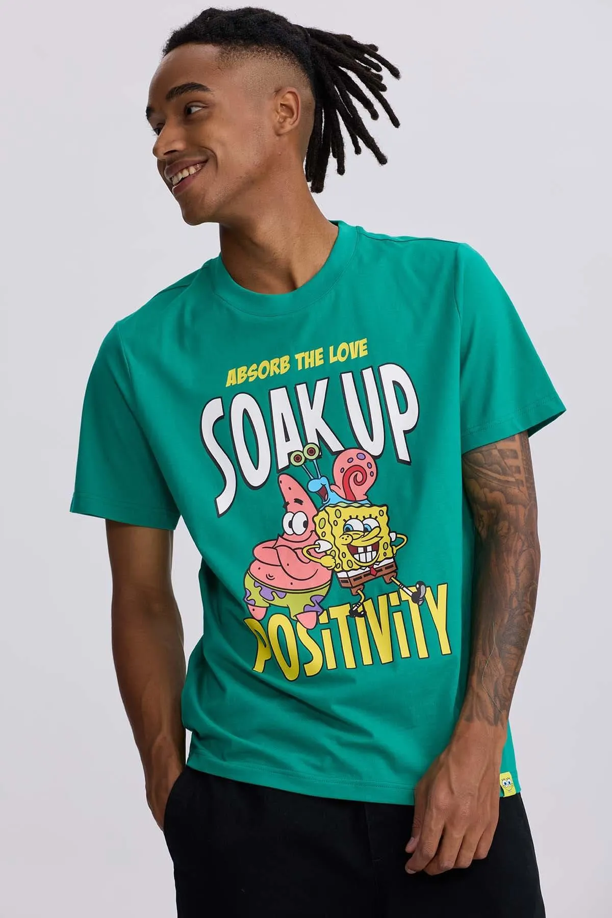 Polera Hombre Bob Esponja Verde