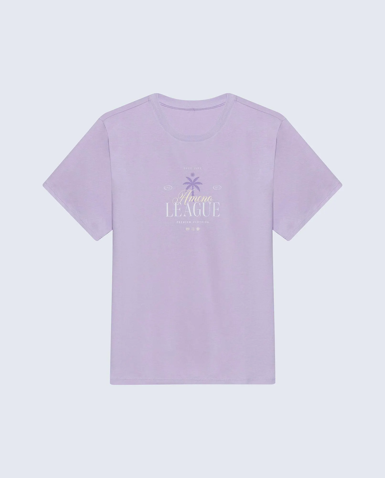 Camiseta slim algodón estampado palmera