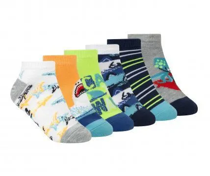 6 Pack Boys Socks - Shark Attack
