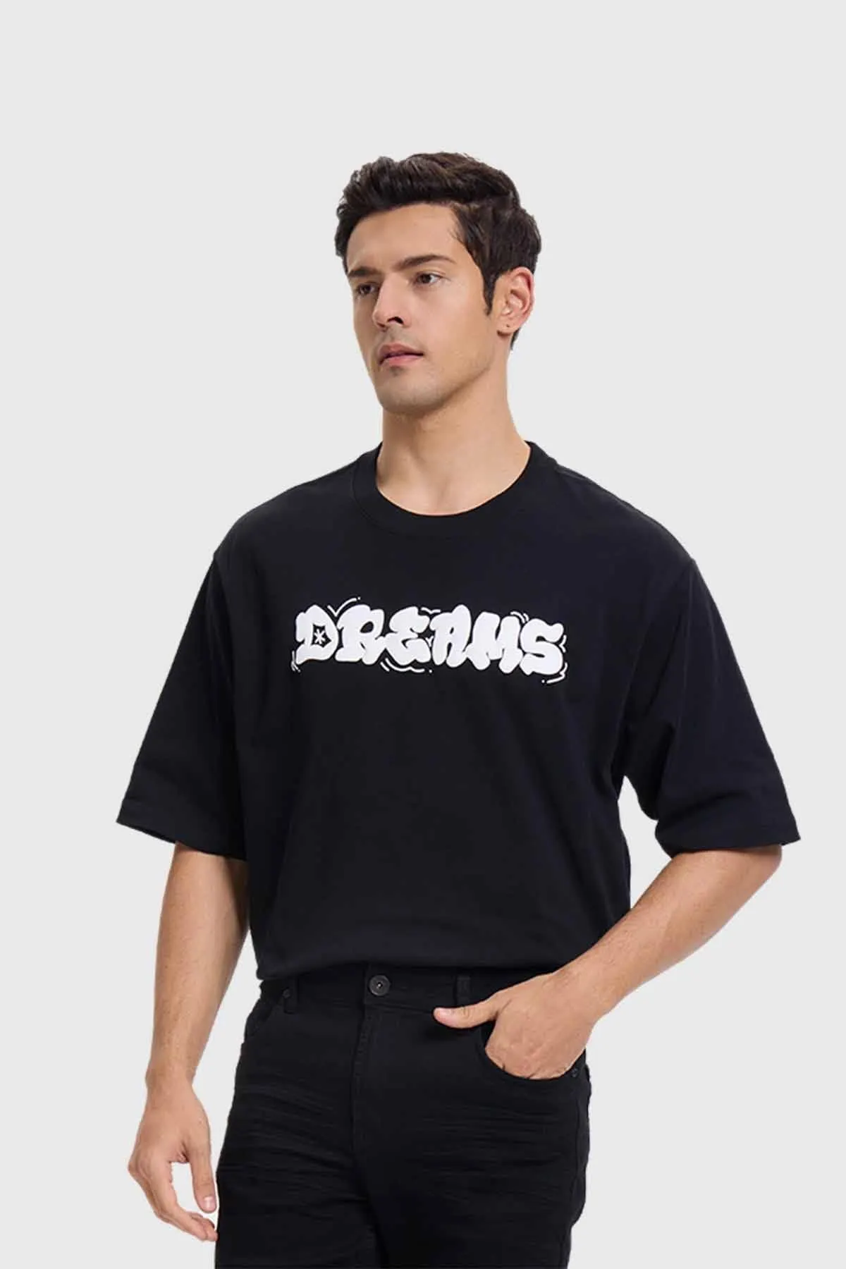 Polera Hombre Print Puff Negro