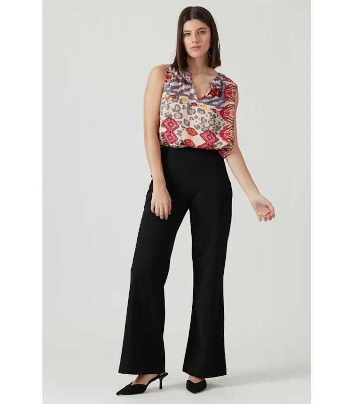 Pantalon wide leg negro