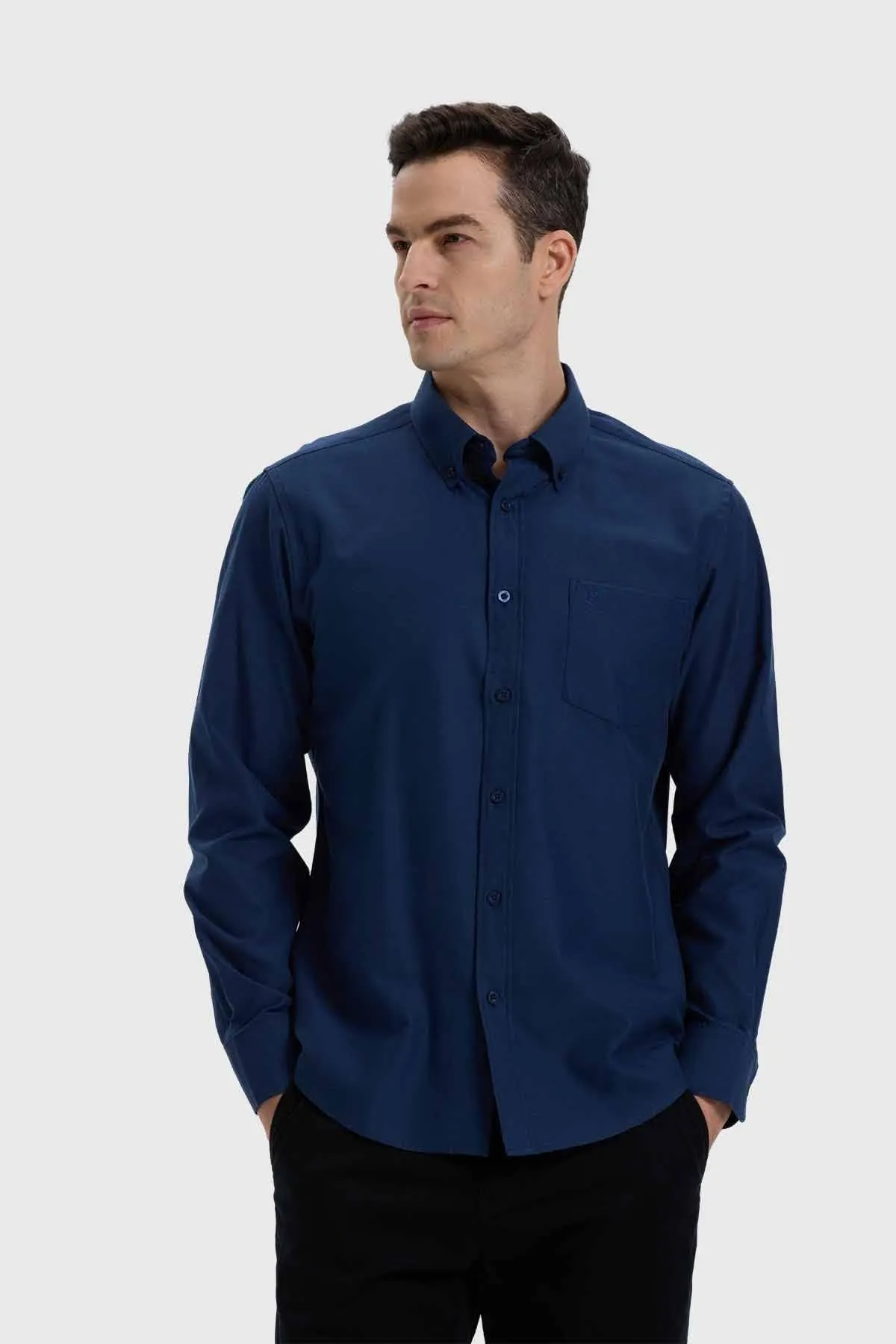 Camisa Hombre Oxford Azul