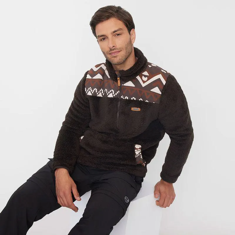 Polerón Outdoor Chiporro Mix Tela Poliéster Reciclado Café