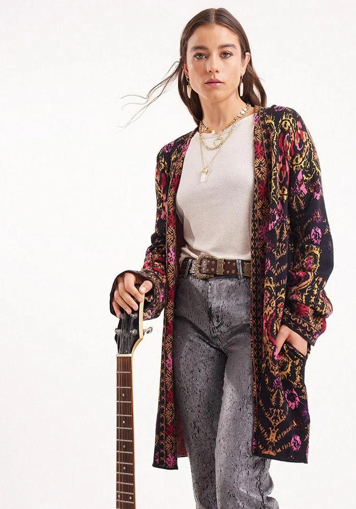 Chaleco Cardigan Con Jacquard