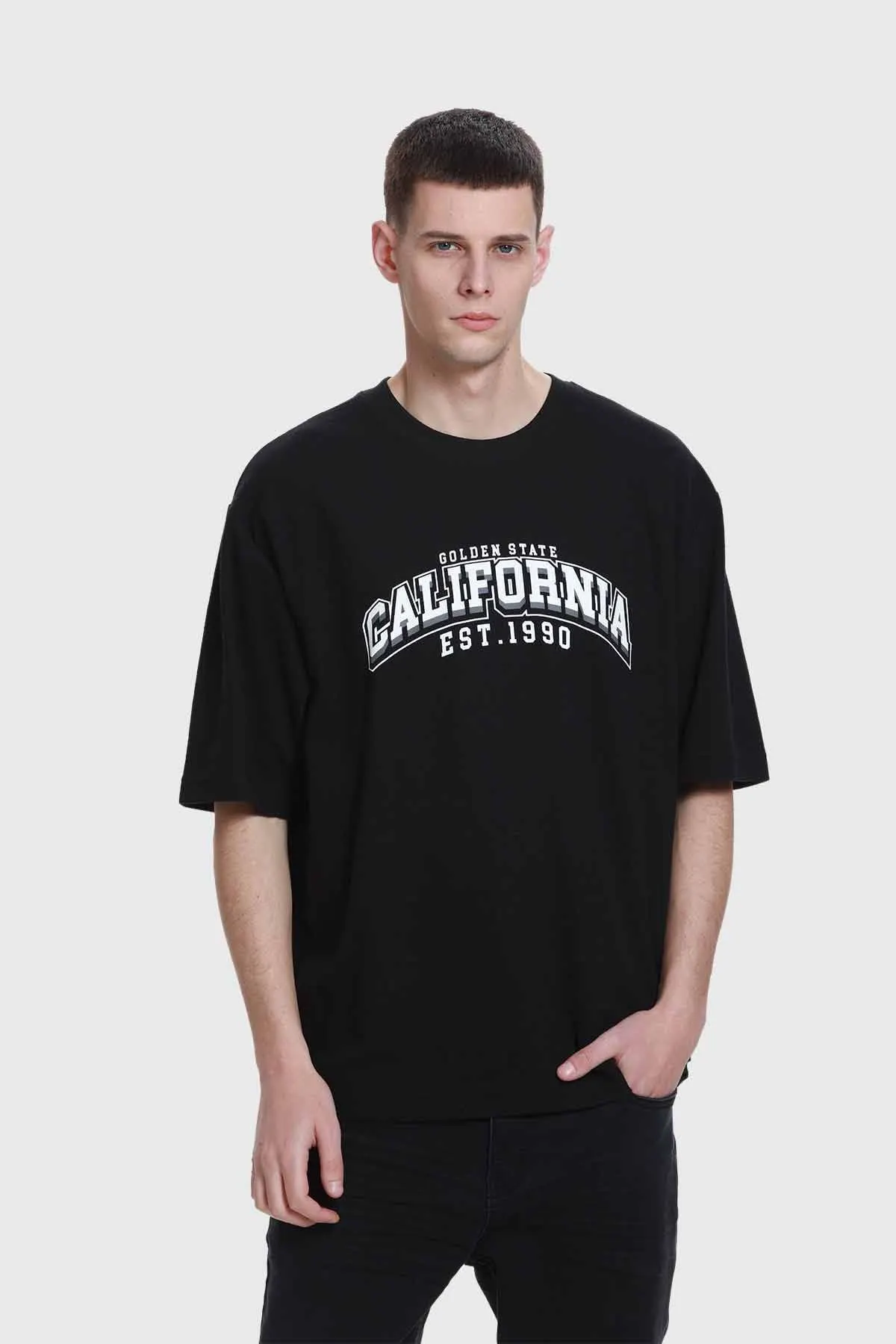 Polera Hombre Print Negro