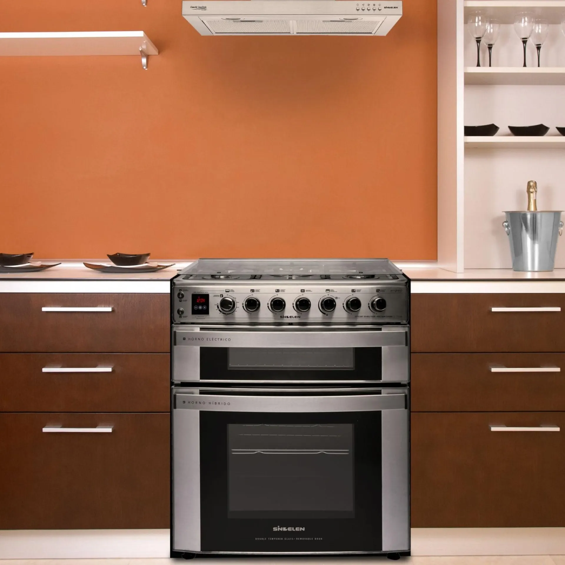 Cocina A Gas Doble Horno CH-770DHIN 5 Quemadores Sindelen