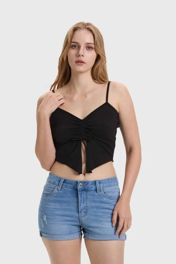 Polera mujer detalle recogido negro i fsp