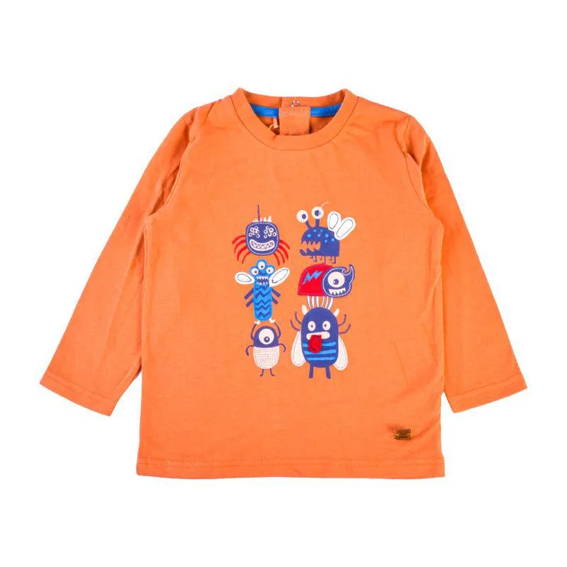 Polera Manga Larga Bebé Niño Naranja