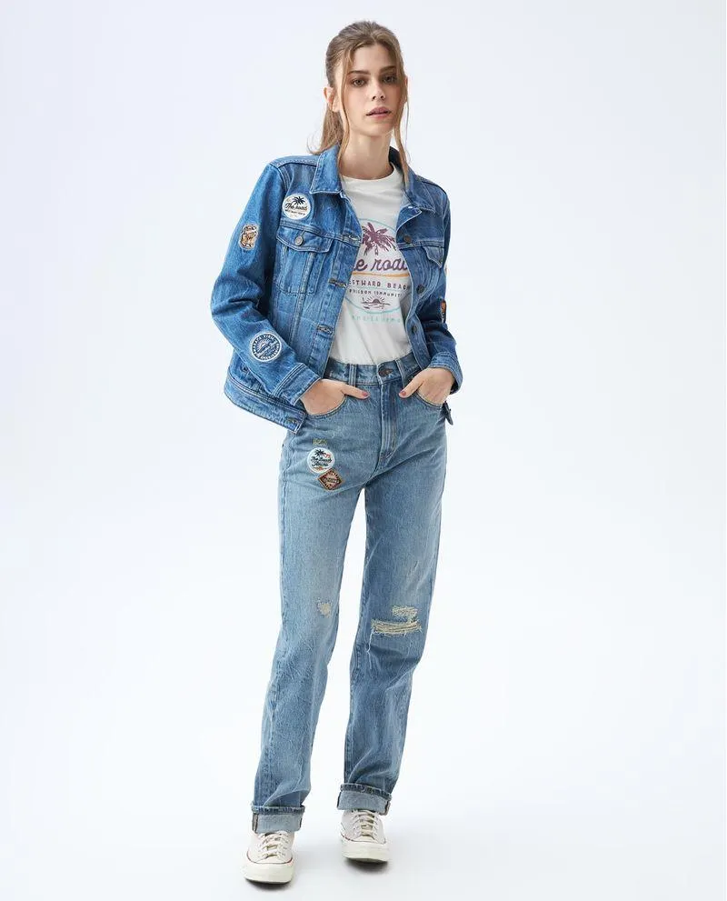 Jean Straight tono medio para mujer