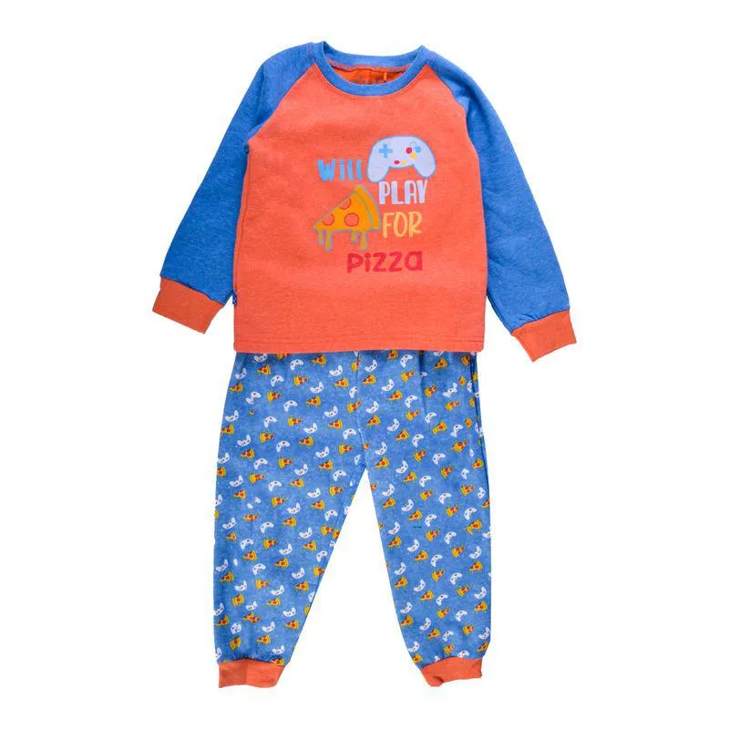 Set 2 Pzas Pijama Niño Naranja